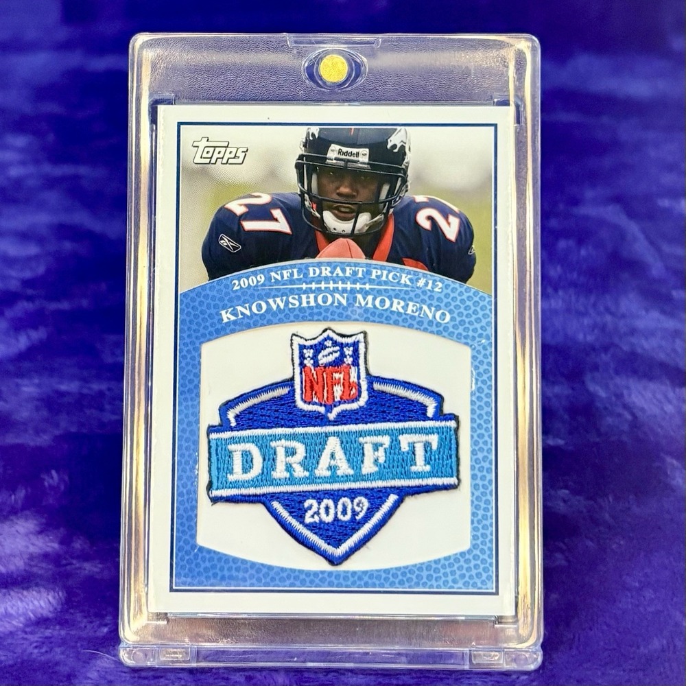 Knowshon Moreno Topps 2009 NFL Draft Day Shield Patch Relic Card RR-KM Broncos